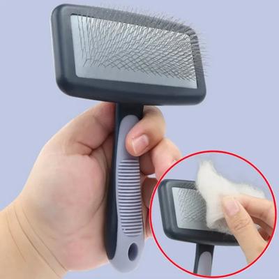 New Stainless Steel Dog Grooming Comb Brush for Dog Cat Pet Hair Removal - Gentle Massage Brush for Dogs Cats with Hair Knots Op