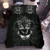 Animal Polyester Duvet Cover Set King Queen Twin Full Size Wild Animals Wolf Lion Fox Tiger 3D Print For Boys Bedding Set
