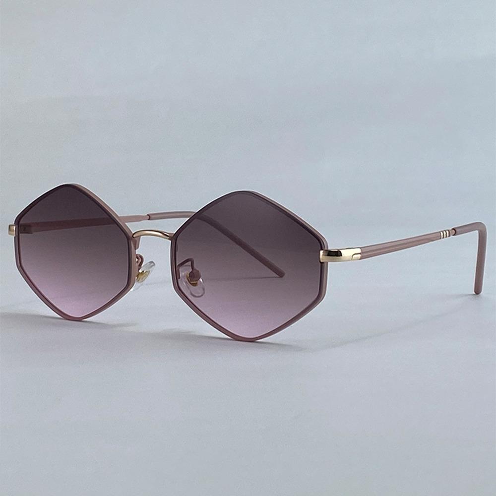 

Vintage Metal Frame Hexagon Sunglasses Uv400 Protection Luxury Irregular Sun Glasses Polygon Shades Unisex