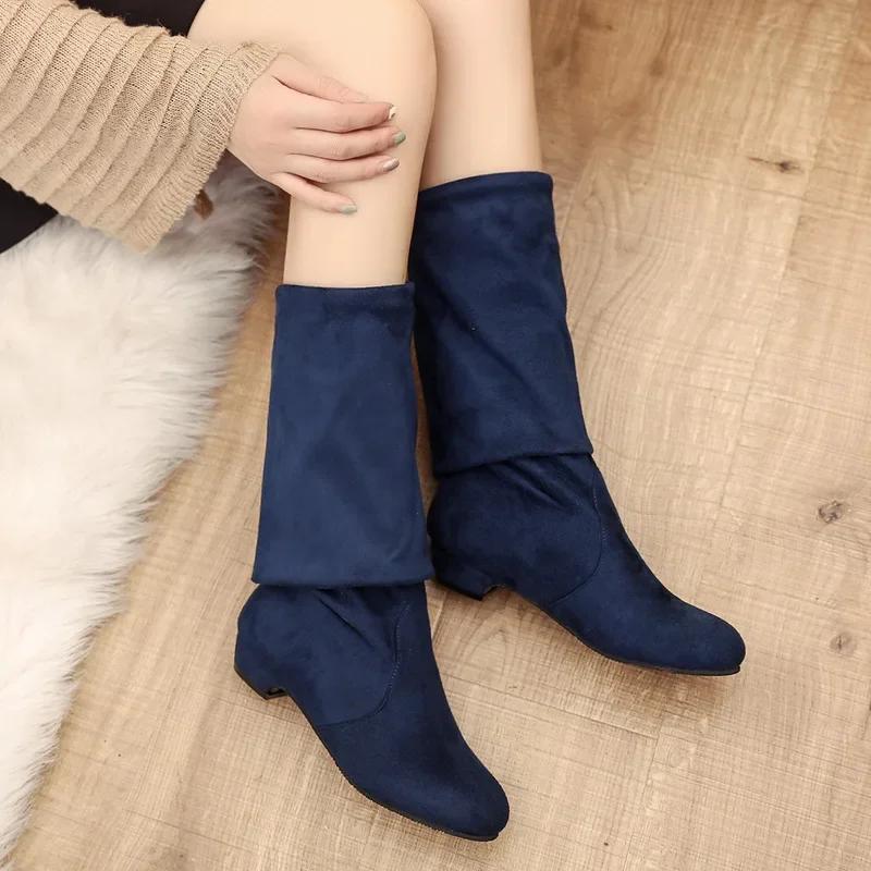 New Winter Thigh High Boots Women Shoes Over The Knee Boots Flat Long Ladies Rubber Boots  De Mujer Botas