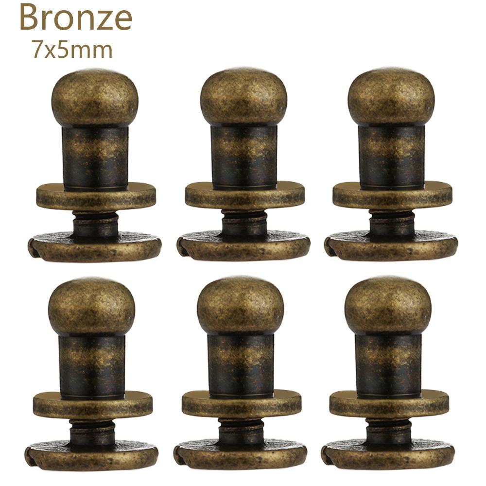 10pcs Round Cloth Button Brass Nail Leather Craft Clothes/Bag/Shoes Garment Rivets Monk Head Screws