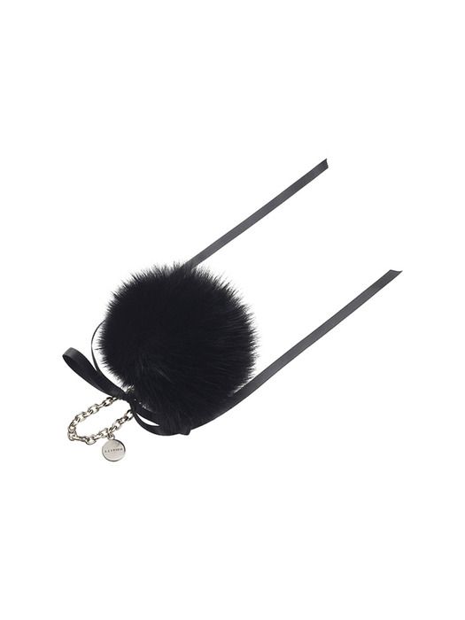 J.ESTINA J.LETTER Fur Ribbon Charm BK (JEACEA4BF310BK320)