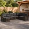 Garden Sofa Set 8 Pcs Grey and Dark Grey Poly Rattan