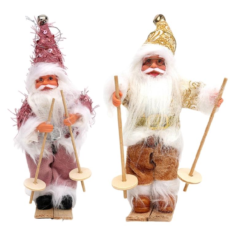 Enchanting Santa Skiing Display Portable Santa Skier Doll Festival Hanging Decorations for Celebration