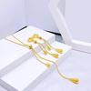 Water Drop Jewelry Adjustable Y Shape Slider Chain Necklace Golden Hoop Earrings for Weddings Parties