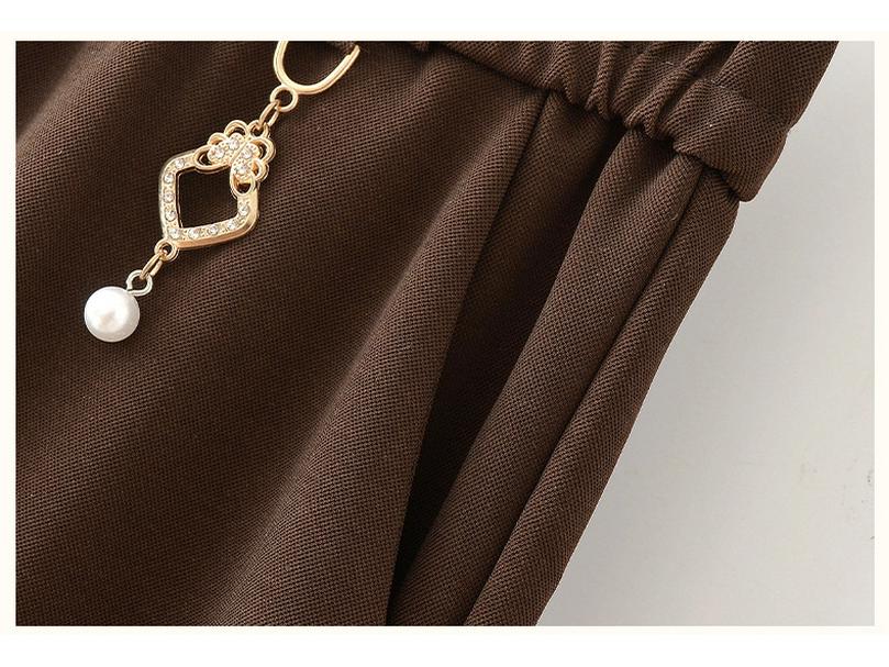 Fashionable High-Waist Elastic Trousers for Middle-aged and Elderly Women - Autumn Casual, Loose Fit