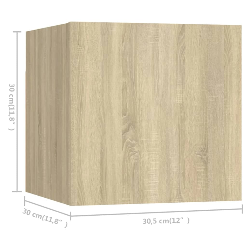 6 Piece TV Cabinet Set Sonoma Oak Effect Particleboard