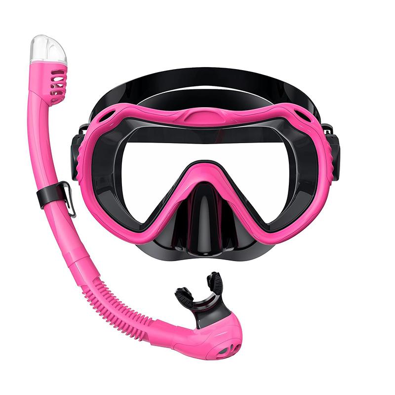 Professional Diving Mask Snorkel Set Large Frame Soft Silicone Anti Fog Comfortable Fit for Adult Men Perfect for Diving
