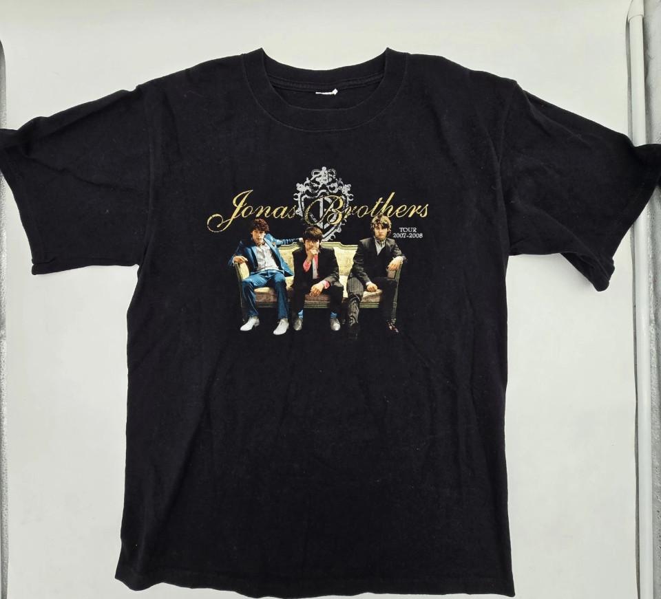 HOT NEWW Jonas Brothers Shirt Black 2007 2008 Tour Concert Band Tee S