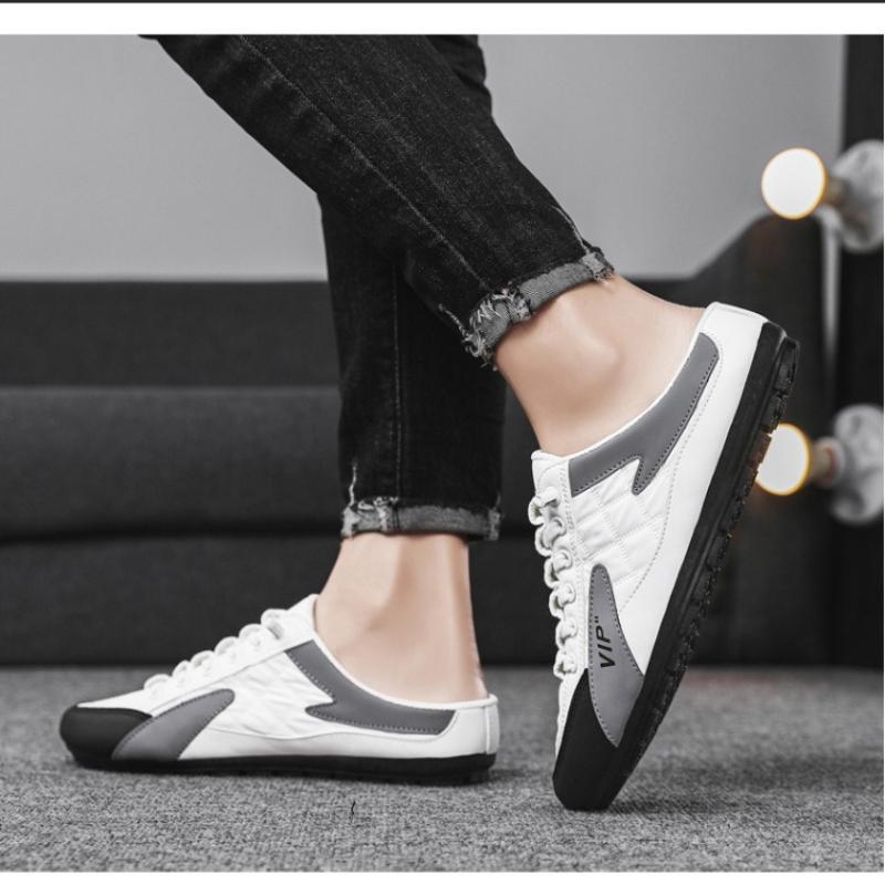 Men's Shoes, Bean Shoes, Men's Spring and Summer Flat Casual Shoes, Trendy Soft Soled Driving Shoes, Half Trailer Men's Shoes, Trendy Shoes