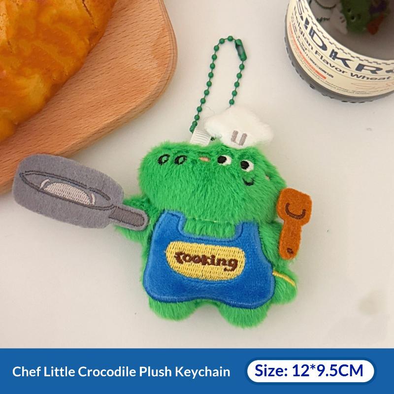 1Pc Cute Plush Gourmet Crocodile Doll Pendant Keychain Kawaii Cartoon Bread Doll Pendant Backpack Decoration Accessories Gifts