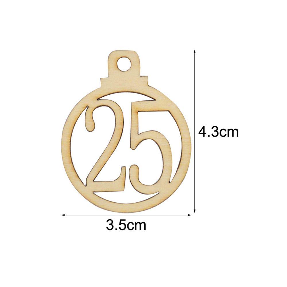 Party Box Decor Wooden Advent Countdown Hanging Tags 1-25 Christmas Calendar Number Label