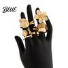 Vintage Style Alloy Rings Ocean Theme Set Adjustable Stackable Finger