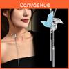 High-quality Titanium Steel Geometric Windmill Necklace With Luxurious Tassel Design