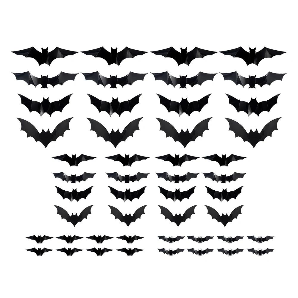 36 PCs Halloween Sticky Decals Glow in The Dark Bats Decorations Wall Stickers for Halloween Party Bedroom Window Decorations