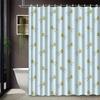 Yellow Shooting Stars Shower Curtain Light Blue Pattern Waterproof Bath Decor Fun Celestial Bathroom Curtains For Kids