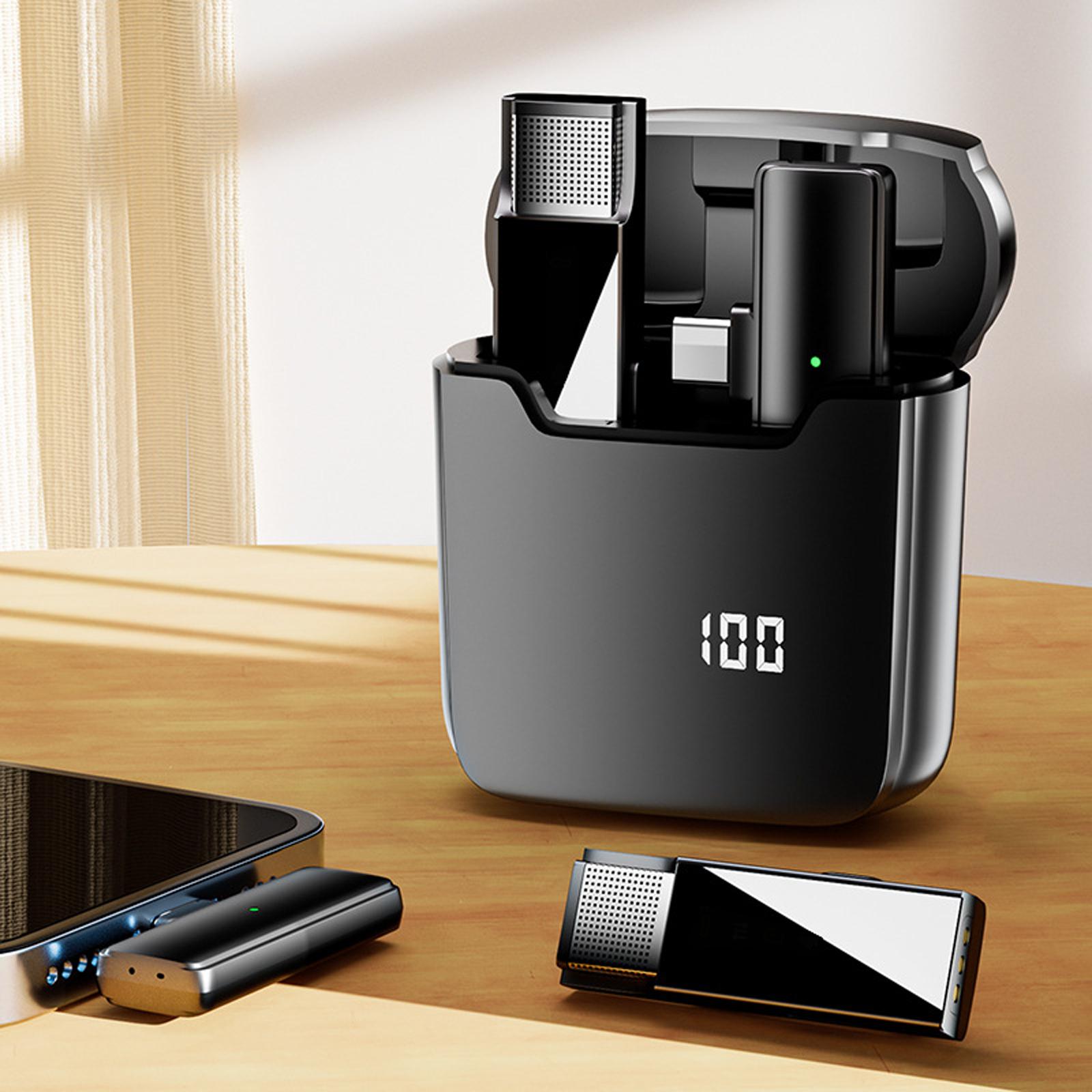 

Беспроводные петличные микрофоны для потоковой передачи данных с мобильных устройств, петличный микрофон USB C с чехлом для зарядки для легкой записи A