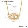 Devil's Eye Zircon Jewelry Set: Micro-Paved Titanium Steel Necklace, Bracelet & Earrings