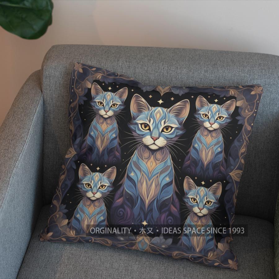 Bunte Katze Künstlerisches Muster Kissenbezüge Muster Kissenbezug Geeignet für Sofa Schlafzimmer Auto Kissenbezug