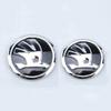 DDWO5 2Pcs 80mm 90mm Car Head Front Rear Boot Trunk Emblem Sticker for Skoda Octavia 2 3 A5 A7 Rapid 3 Kodiaq Fabia Karoq Superb VRS