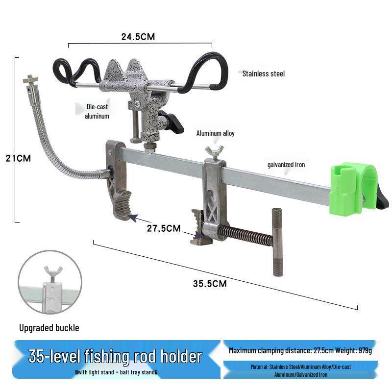 Multi-Functional Fishing Rod Holder for Ice, Boat, and Raft Fishing