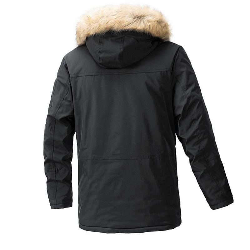 2024 New Winter Men Long Coat Military Fur Hood Warm Tactical Bomber Army Korean Thick Multi Pockets Overcoat Male Warm Parka