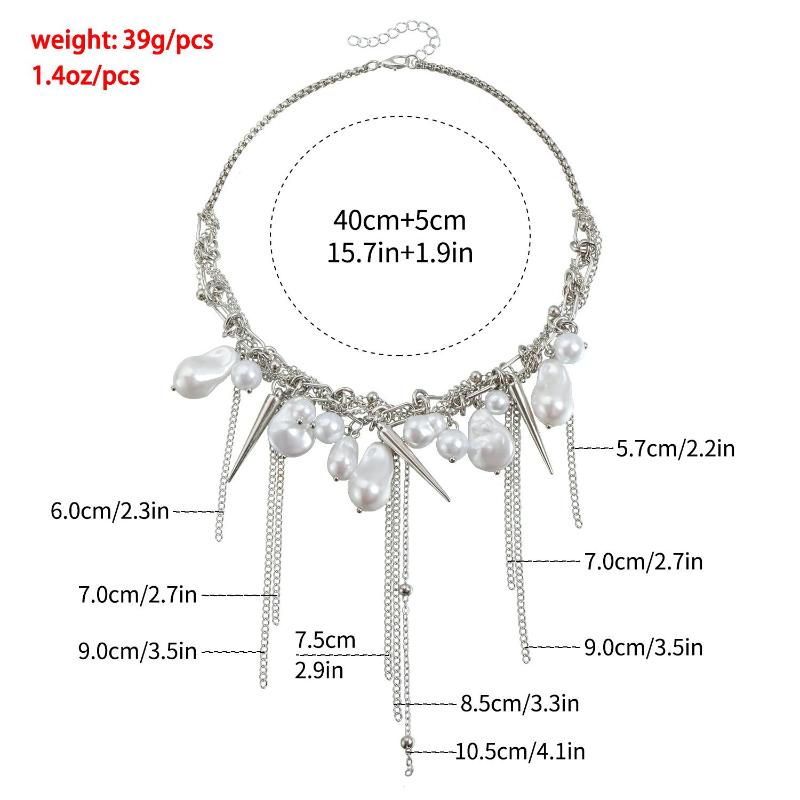 

Sweet Tassel Link Pendant Necklace Women s Metal Trendy Pearl Choker Chain Party Jewelry Gifts