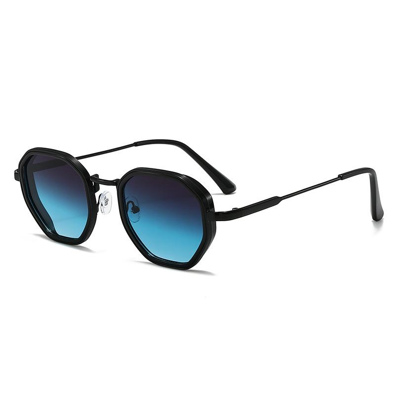 2026 New Men's Premium Polyhedron Sunglasses Retro Sunshade UV Sun Glasses Luxury Brand Designer Punk Popular Metal Eyeglasses