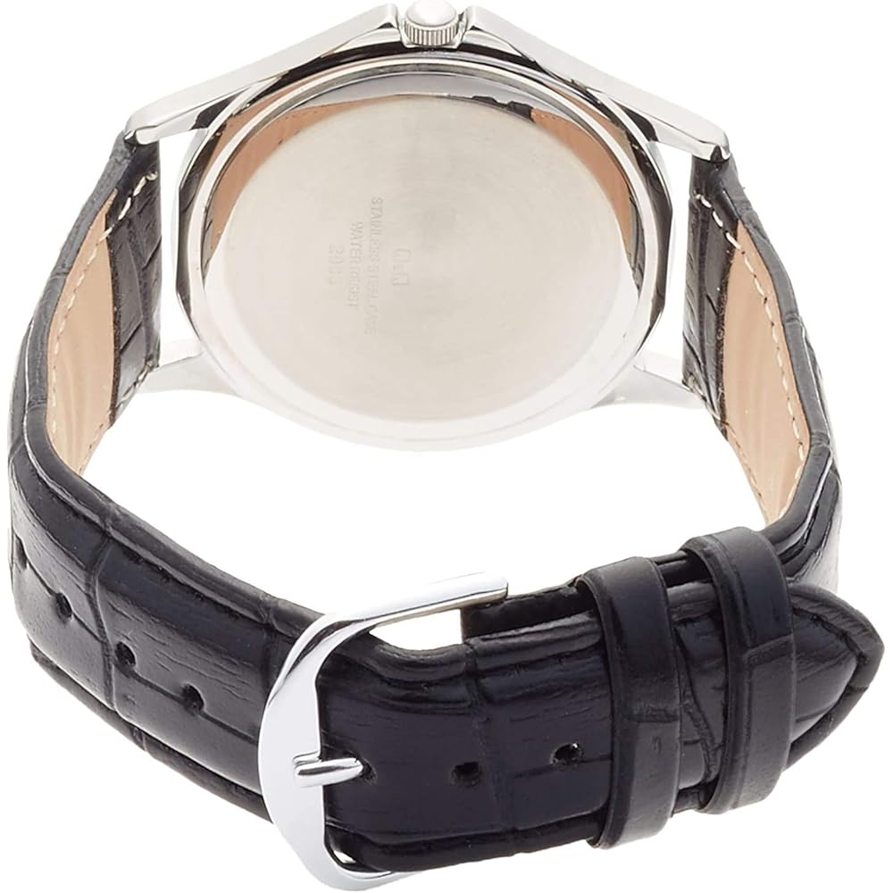 Citizen Q&Q Analog Watch Stainless Steel Waterproof Leather Strap W378-304 Men's White