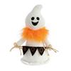 1/2Pcs Ghost Figure Plush Fabric Halloween Hanging Ornament Orange Black Scarf Ghost Figurine Ghost Doll Decoration