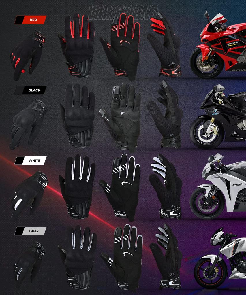 Kaedear Motorcycle Mesh Touch Operation Unique Fingertip Sewing Motorcycle Gloves, Spring, Summer, Autumn, Protector, Gloves/Smartphone Compatible,