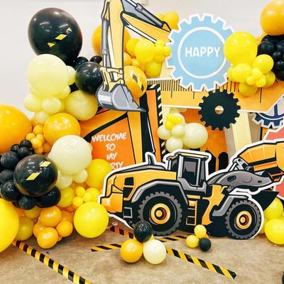 Bagger Engineering Fahrzeug Thema Ballon Set Cartoon Junge Geburtstag Dekoration Anordnung Ballon
