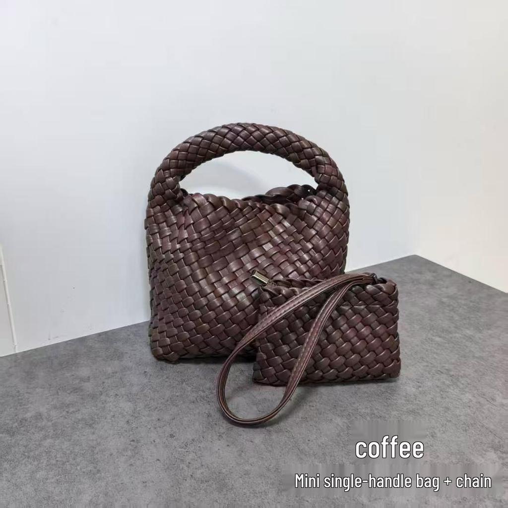 Niche Handwoven Phone and Coin Crossbody Bag: Mother-Child Collection