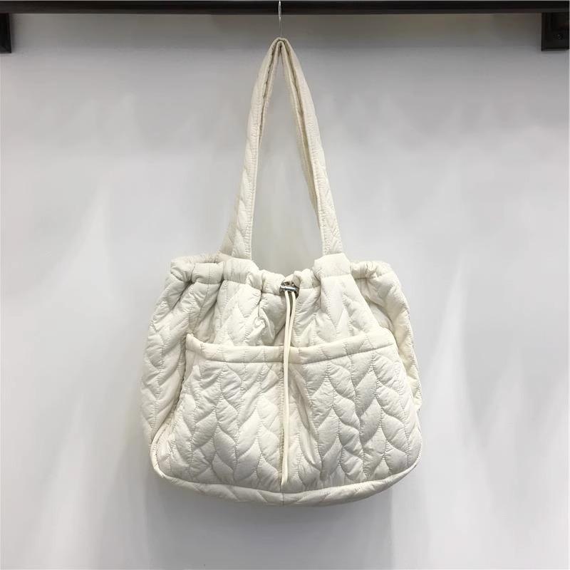 Autumn and winter soft underarm down bag women's large capacity lightweight pleated nylon cotton clothes cloth bag shoulder bag