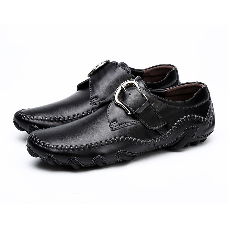 Men's shoes octopus casual shoes spring low-top surface Velcro flat-bottomed driving beans small leather shoes single shoes