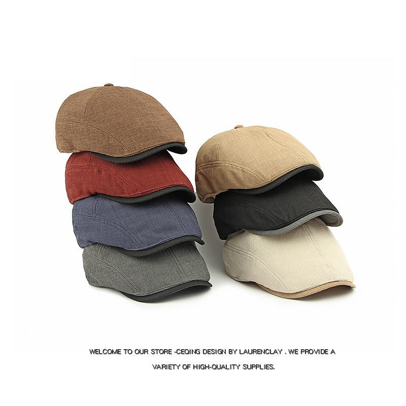 Spring Summer Beret Women's British Retro Forward Cap Lightweight Breathable Newsboy Cap Men's Paintsman Cap