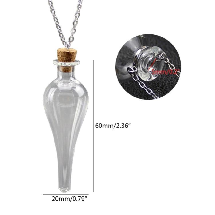 DIY Glass Bottle Necklace with Cork Stopper Wishing Potion Lucky Charm Choker