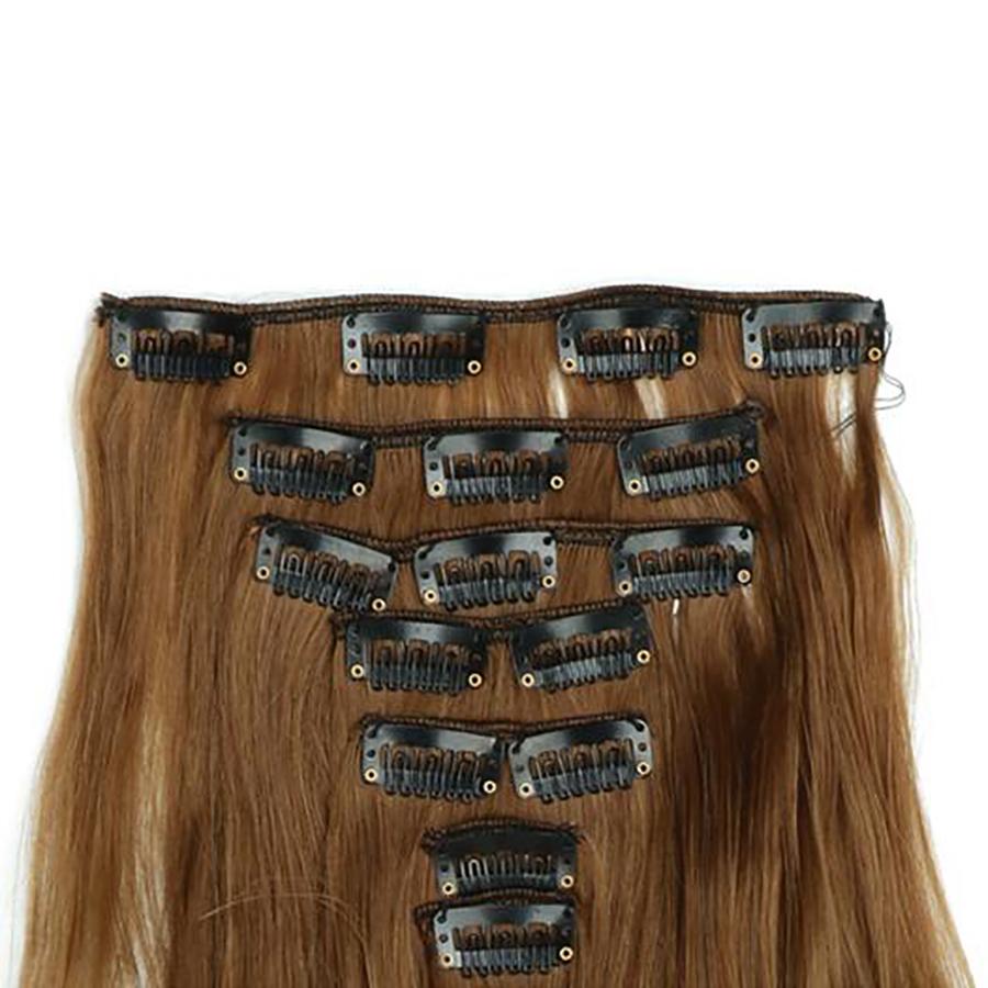 22" Hair Extensions 56cm Natural Hairpieces Straight Synthetic Clip In Hair Extentions