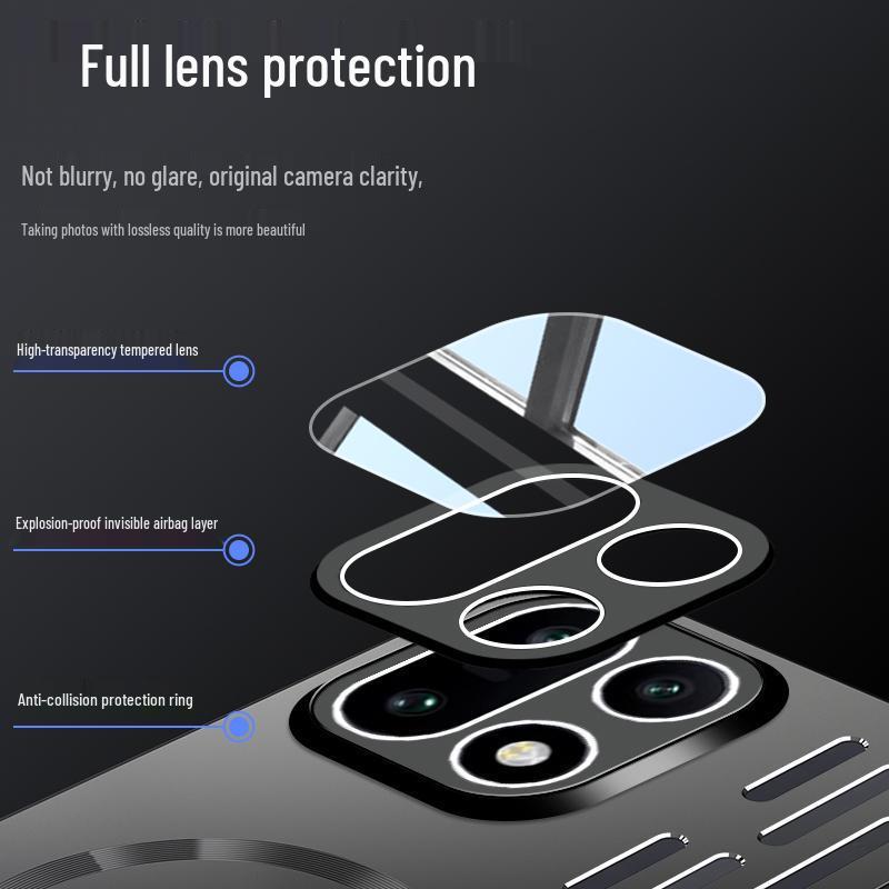 OnePlus 15 Stoßfeste Airbag-Hülle: Eisaluminium, Magnetische Wärmeableitung, Mattes Metall, Leichtgewicht.