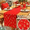 Christmas Tree Pattern Christmas Table Runner Embroidered Cabinet Cover Towel  Dinner Party
