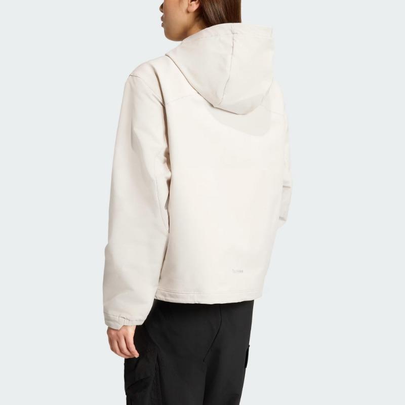 adidas TERREX Women's Outdoor Windproof Softshell Hooded Jacket Light Beige JV6235