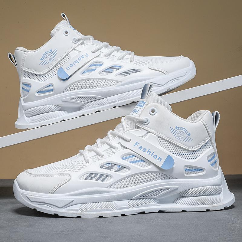 Outdoor High Top Men Casual Shoes Breathable Walking Sneakers Comfortable Athletic Jogging Shoes Lightweigh Fashion Sport Boots