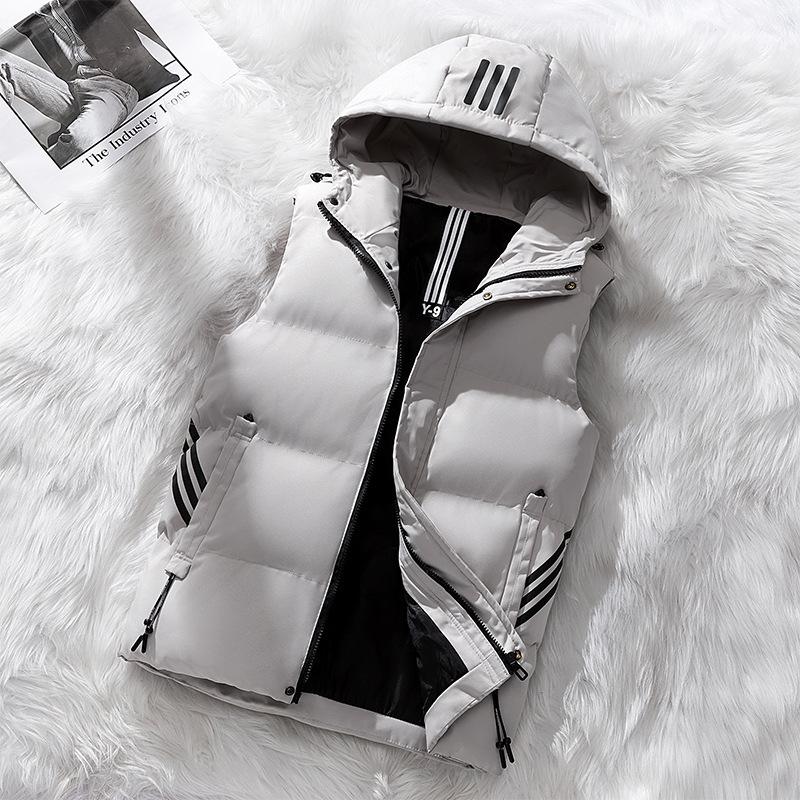 

Осенне-зимний хлопковый жилет мужской утолщенный абзац теплая майка плечи большие ярды студентов снаружи жилет прилив 4XL