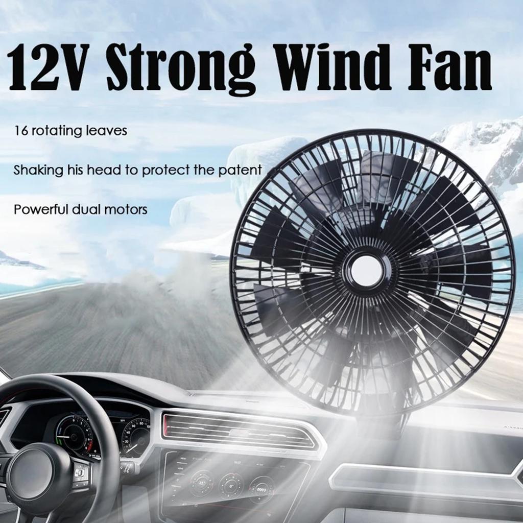 Upgrades Car Fan with Flexible Speed Control & Oscillation Travel Friendly Vehicle Fan for Enhances Comfort on road