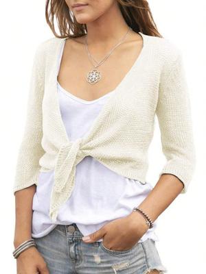 Damen Bindevorn Durchsichtiger Bolero 3/4 Ärmel Leichter Bolero Cardigan