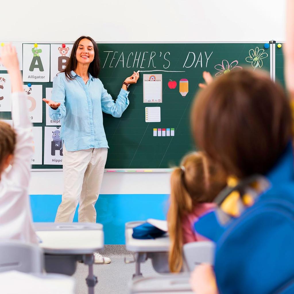 Teacher Appreciation Gifts-Teaching is A Work of Heart Sticky Notes Set Fun Self-Stick Note Pads Writing Notes School Office Supplies Suitable for