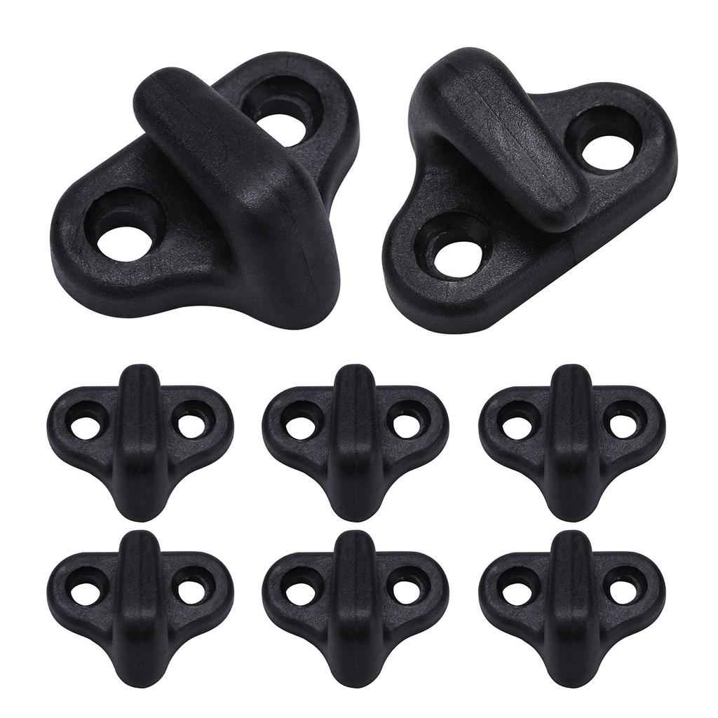 8PCS Nylon Kayak Lashing J Shape Hooks with Flat Head Screws Black Kayak Hooks Replacement for Boating Accessories
