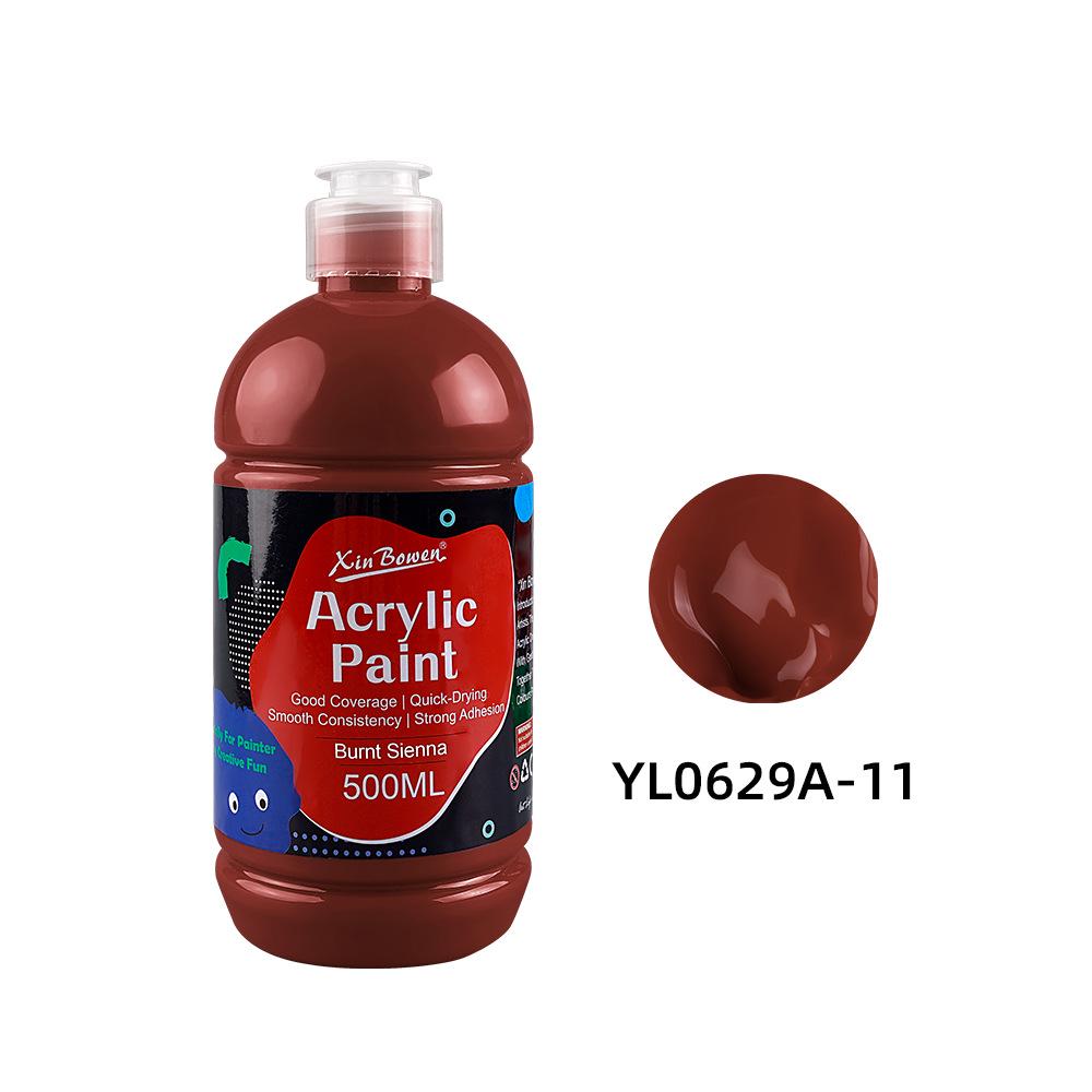 Acrylic Paint Set - 12 Colors, 500ml, Waterproof, Ideal for Art Students and DIY Projects
