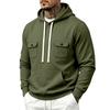Men’s Heavyweight Fleece-Lined Outdoor Sports Loose-Fit Workwear Plain-Coloured Hooded Sweatshirt for Autumn/Winter