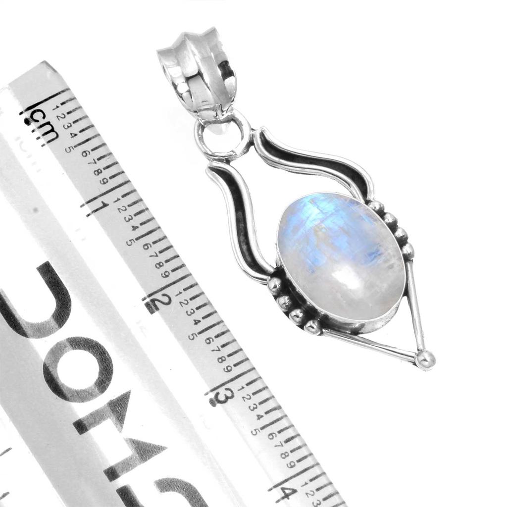 925 Sterling Silver Pendant Women Gemstone Handmade Jewelry Mothers' Day Gift Malachite Moonstone Rose Quartz Red Stone Smoky Topaz Tiger Eye Fashion